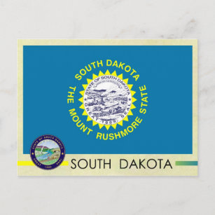 Carte Postale Drapeau et phoque de l'État du Dakota du Sud