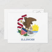 Carte Postale Drapeau et phoque de l'Illinois (Devant / Derrière)