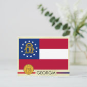 Carte Postale Drapeau et sceau de l'État de Géorgie (Debout devant)