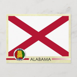 Carte Postale Drapeau et sceau de l'État de l'Alabama