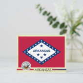 Carte Postale Drapeau et sceau de l'État de l'Arkansas (Debout devant)