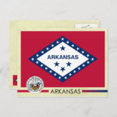 Carte Postale Drapeau et sceau de l'État de l'Arkansas (Devant / Derrière)