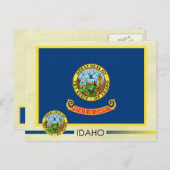 Carte Postale Drapeau et sceau de l'État de l'Idaho (Devant / Derrière)