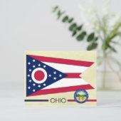 Carte Postale Drapeau et sceau de l'État de l'Ohio (Debout devant)