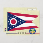 Carte Postale Drapeau et sceau de l'État de l'Ohio (Devant / Derrière)