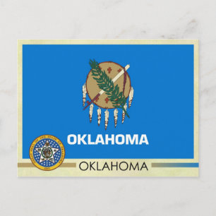 Carte Postale Drapeau et sceau de l'État de l'Oklahoma