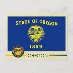 Carte Postale Drapeau et sceau de l'État de l'Oregon