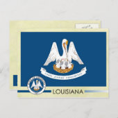 Carte Postale Drapeau et sceau de l'État de Louisiane (Devant / Derrière)