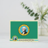 Carte Postale Drapeau et sceau de l'État de Washington (Debout devant)
