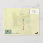 Carte Postale Drapeau et sceau de l'État du Delaware (Dos)