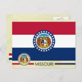 Carte Postale Drapeau et sceau de l'État du Missouri (Devant / Derrière)