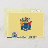 Carte Postale Drapeau et sceau de l'État du New Jersey (Devant / Derrière)