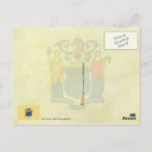 Carte Postale Drapeau et sceau de l'État du New Jersey (Dos)