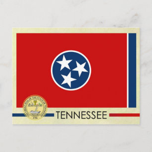 Carte Postale Drapeau et sceau de l'État du Tennessee