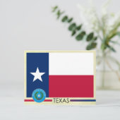 Carte Postale Drapeau et sceau de l'État du Texas (Debout devant)
