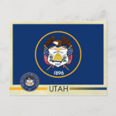 Carte Postale Drapeau et sceau de l'Utah (Devant)