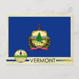 Carte Postale Drapeau et sceau du Vermont