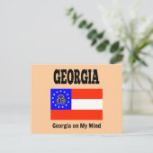 Carte Postale Drapeau et slogan de Géorgie (Debout devant)