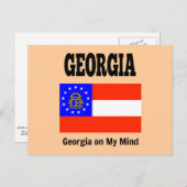 Carte Postale Drapeau et slogan de Géorgie (Devant / Derrière)