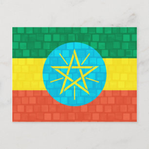 Carte Postale Drapeau éthiopien Motif moderne