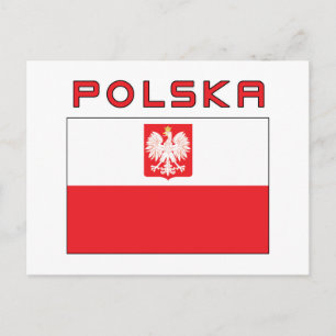 Carte Postale Drapeau Falcon polonais avec Polska