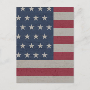 CARTE POSTALE DRAPEAU FÊTE DU 4 JUILLET