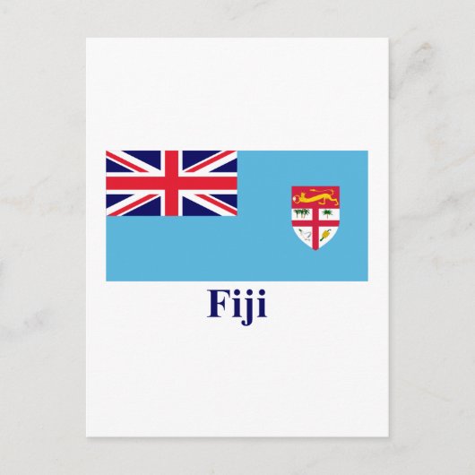 Carte Postale Drapeau Fidji avec nom (Devant)