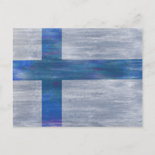 Carte Postale Drapeau finlandais en détresse Finlande