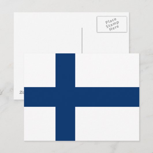 Carte Postale Drapeau Finlande (Devant / Derrière)