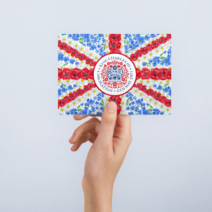 Carte Postale Drapeau floral du Royaume-Uni