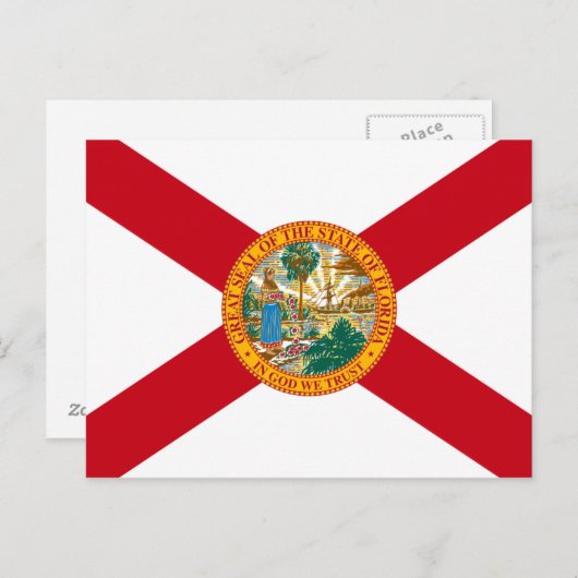 Carte postale Drapeau Floride (Devant / Derrière)