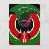 Carte Postale Drapeau Fluid Kenyan : Un design moderne (Devant)