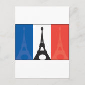 Carte Postale Drapeau français et tour Eiffel (Devant)