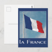 Carte Postale Drapeau français Photo du nom de la France (Devant / Derrière)