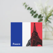 Carte Postale Drapeau français & Tour Eiffel - France /fans spor (Debout devant)
