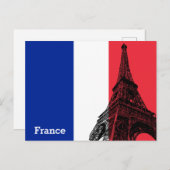 Carte Postale Drapeau français & Tour Eiffel - France /fans spor (Devant / Derrière)