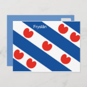 Carte Postale Drapeau frison Friesland Holland (Devant / Derrière)