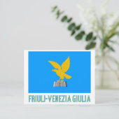 Carte Postale Drapeau Friuli-Venezia Giulia avec nom (Debout devant)