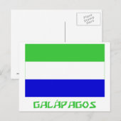 Carte Postale Drapeau Galápagos avec nom (Devant / Derrière)