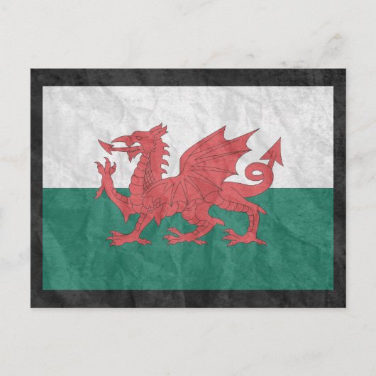 Carte Postale Drapeau gallois (Devant)