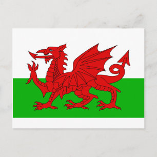 Carte Postale Drapeau Gallois / Pays de Galles - Cymru haute qua