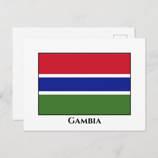 Carte Postale Drapeau Gambie (Devant / Derrière)