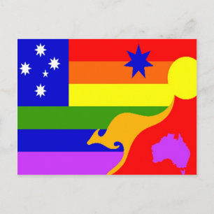 Carte Postale Drapeau Gay pride australien