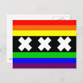 Carte Postale Drapeau Gay pride d'Amsterdam (Devant / Derrière)