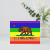 Carte Postale Drapeau Gay pride de Californie (Debout devant)