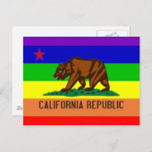 Carte Postale Drapeau Gay pride de Californie (Devant / Derrière)