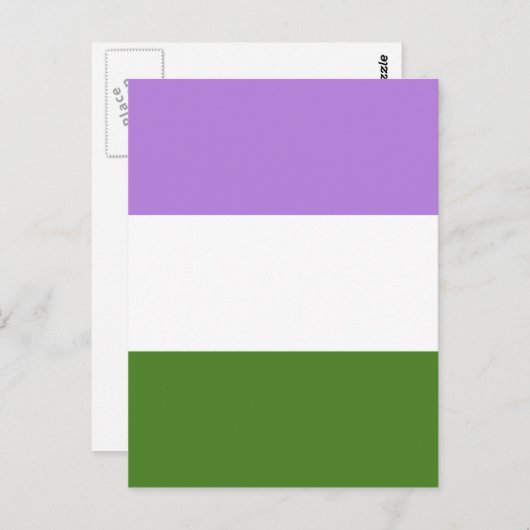 Carte Postale Drapeau Genderqueer (Devant / Derrière)
