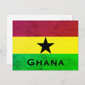 Carte Postale Drapeau Ghana (Afrique de l'Ouest) (Devant / Derrière)
