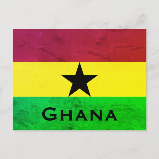 Carte Postale Drapeau Ghana (Afrique de l'Ouest) (Devant)