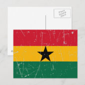 Carte Postale Drapeau Ghana griffé (Devant / Derrière)